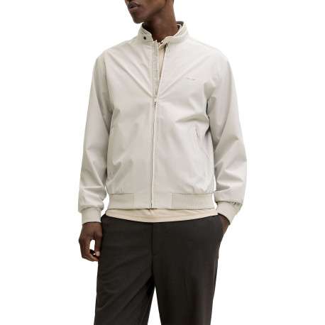 Bomber écru uni avec des manches longues et pourvu d'un col boutonné - Image 4