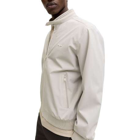 Bomber écru uni avec des manches longues et pourvu d'un col boutonné - Image 5