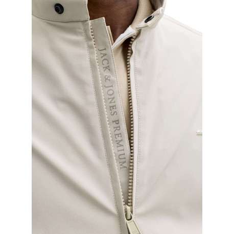 Bomber écru uni avec des manches longues et pourvu d'un col boutonné - Image 6