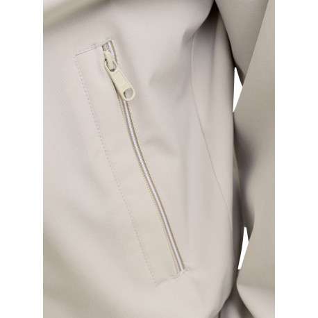 Bomber écru uni avec des manches longues et pourvu d'un col boutonné - Image 7