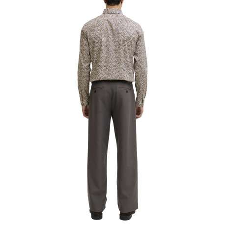Chemise en coton beige à motif floral imprimé avec une coupe slim - Image 4