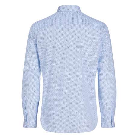 Chemise en coton bleu clair à motifs géométriques imprimés avec une coupe slim - Image 2