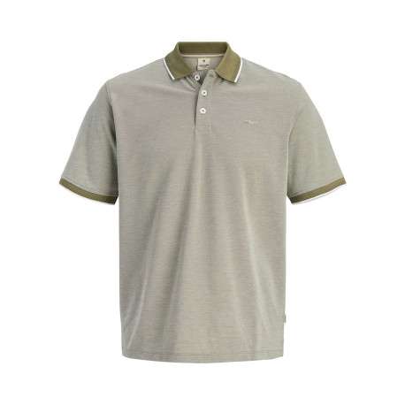 Polo olive uni en maille piquée avec une coupe droite et des manches courtes