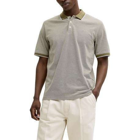 Polo olive uni en maille piquée avec une coupe droite et des manches courtes - Image 5