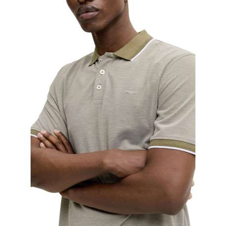 Polo olive uni en maille piquée avec une coupe droite et des manches courtes - Image 8
