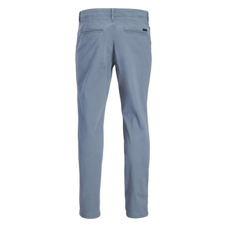 Pantalon chino Marco Bowie en coton vert bleu uni avec une coupe slim - Image 2