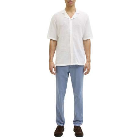 Pantalon chino Marco Bowie en coton vert bleu uni avec une coupe slim - Image 5