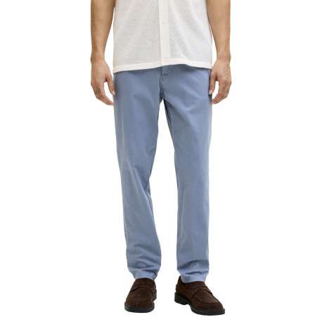 Pantalon chino Marco Bowie en coton vert bleu uni avec une coupe slim - Image 6