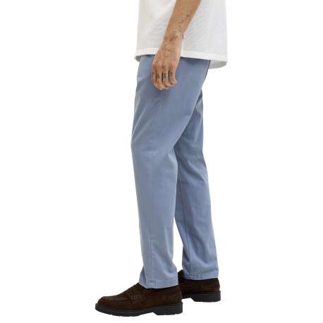 Pantalon chino Marco Bowie en coton vert bleu uni avec une coupe slim - Image 7