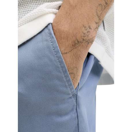 Pantalon chino Marco Bowie en coton vert bleu uni avec une coupe slim - Image 8