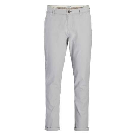 Pantalon chino Marco Fury en coton gris clair uni avec une coupe slim