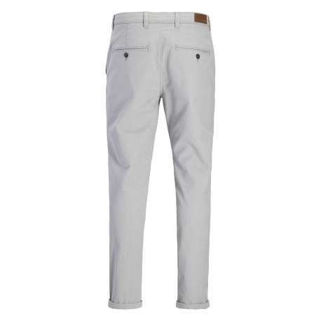 Pantalon chino Marco Fury en coton gris clair uni avec une coupe slim - Image 2