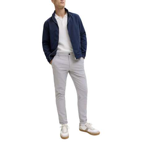 Pantalon chino Marco Fury en coton gris clair uni avec une coupe slim - Image 3