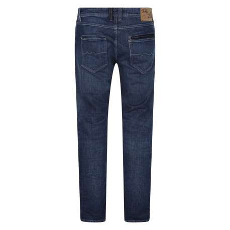 Jean Rope Reg en coton bleu foncé uni avec une coupe droite - Image 2