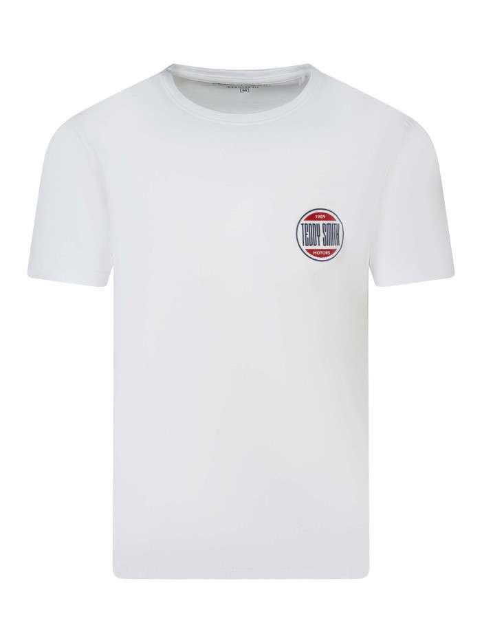 T-shirt en coton blanc uni...