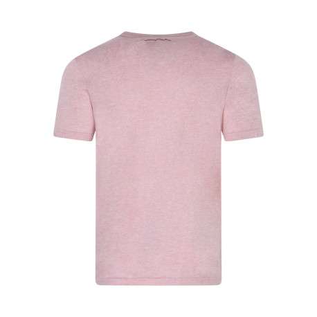 T-shirt rose uni à logo avec une coupe droite et un col rond - Image 2