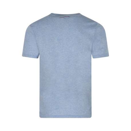 T-shirt bleu uni coupe droite avec un col rond et des manches courtes - Image 2