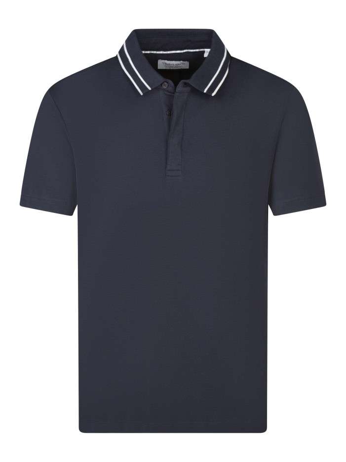 Polo en coton bleu foncé...