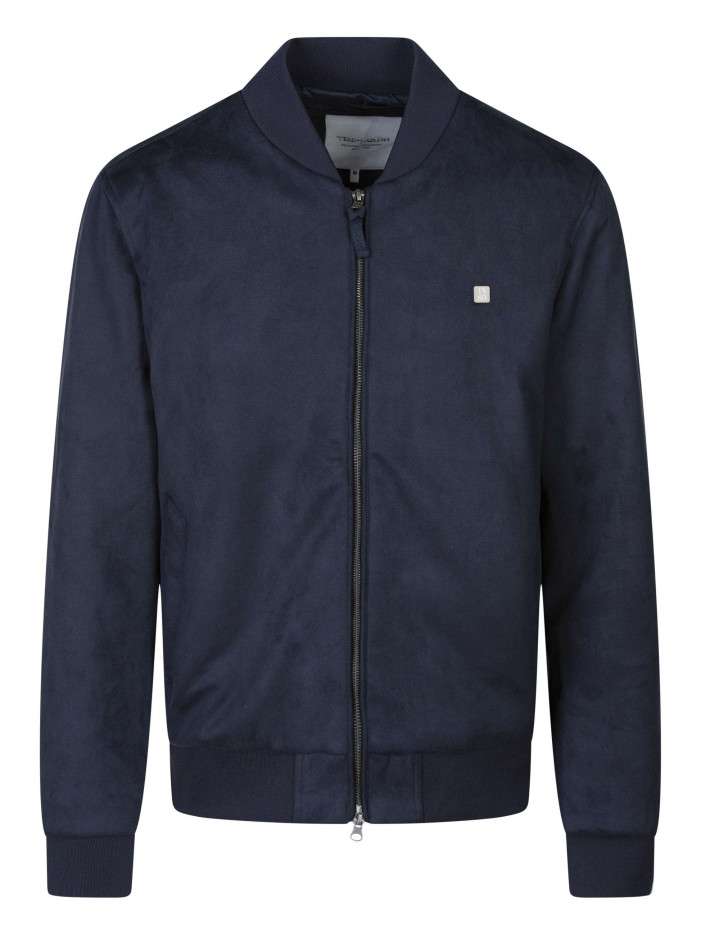 Blouson bleu foncé uni avec...