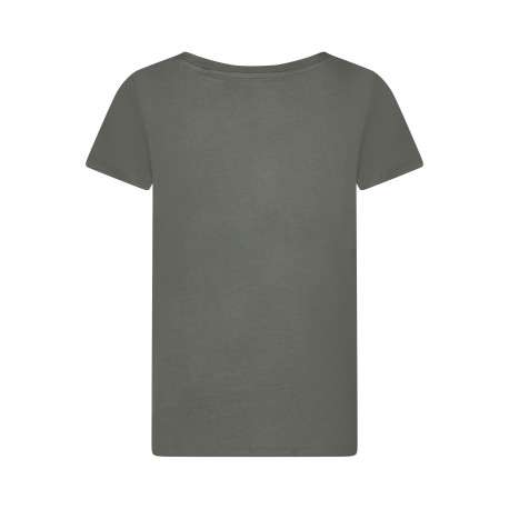 T-shirt vert uni avec une coupe droite et des manches courtes - Image 2