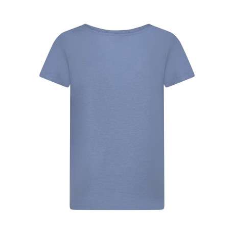 T-shirt bleu uni avec une coupe droite et des manches courtes - Image 2