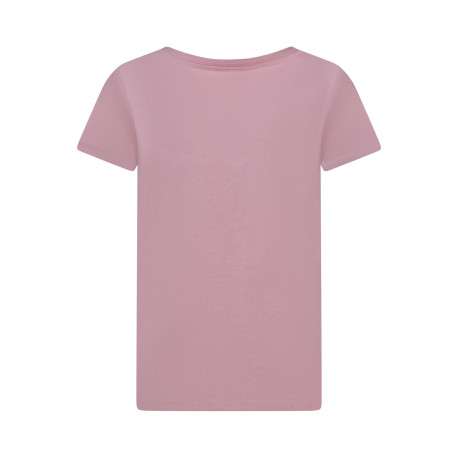 T-shirt rose uni avec une coupe droite et des manches courtes - Image 2