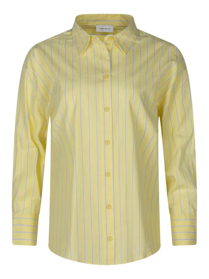 Chemisier en coton jaune à...