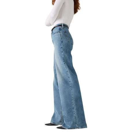 Jean 728 coupe wide leg en coton bleu pourvu de coutures contrastées - Image 5