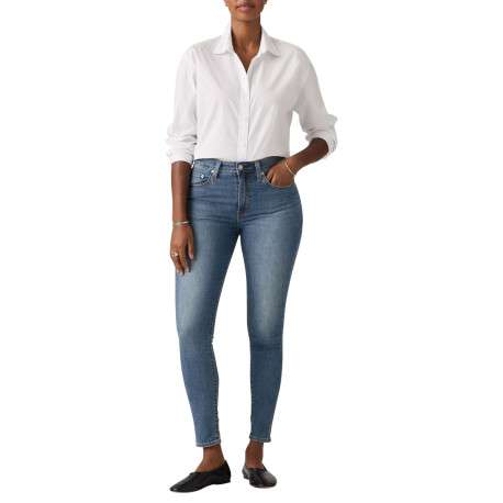 Jean 721 coupe kinny en coton mélangé bleu pourvu de coutures contrastées - Image 6