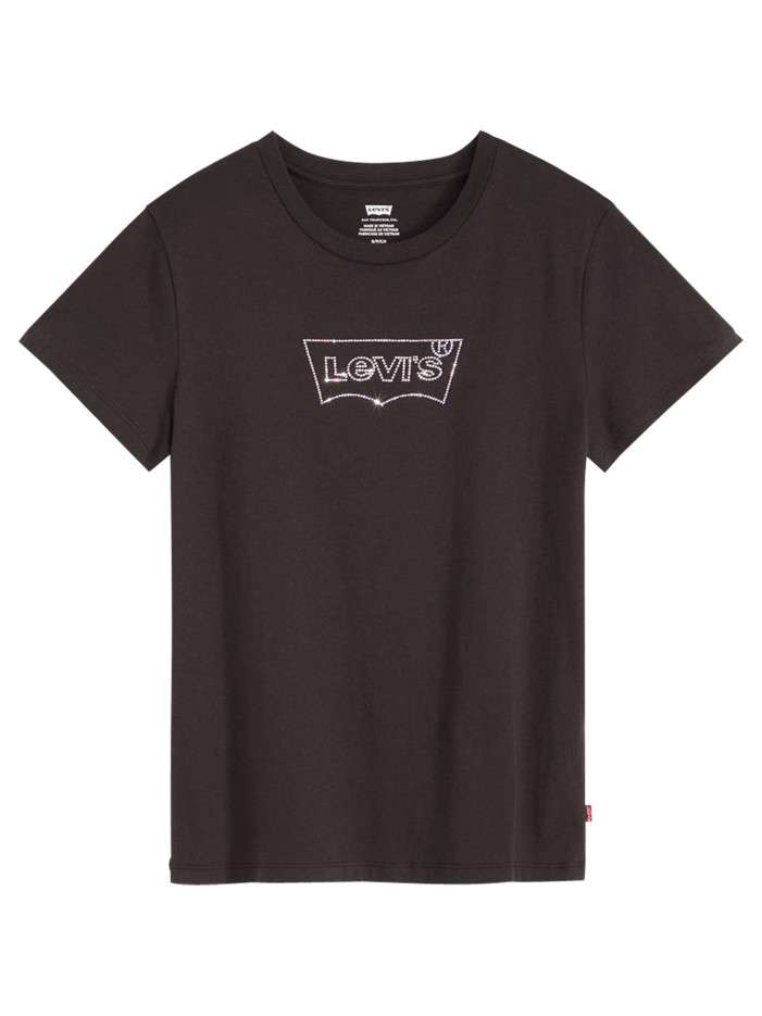 T-shirt en coton noir à...