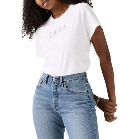 T-shirt en coton blanc à coupe ajustée pourvu de manches courtes - Image 3