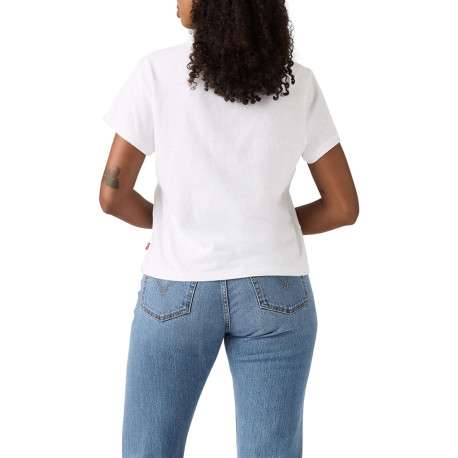 T-shirt en coton blanc à coupe ajustée pourvu de manches courtes - Image 4