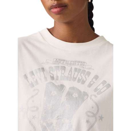 T-shirt en coton blanc à coupe ajustée pourvu de manches courtes - Image 5