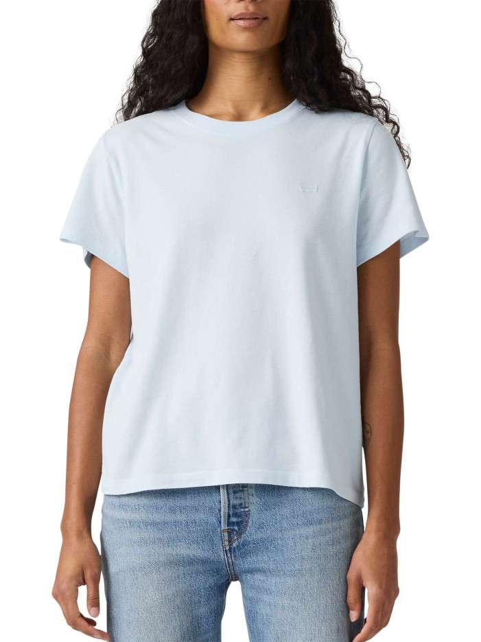 T-shirt en coton ciel uni à...