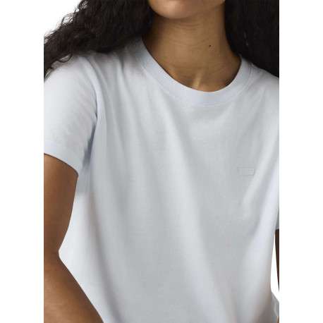 T-shirt en coton ciel uni à coupe ajustée pourvu d'un col rond - Image 3