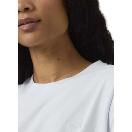 T-shirt en coton ciel uni à coupe ajustée pourvu d'un col rond - Image 4