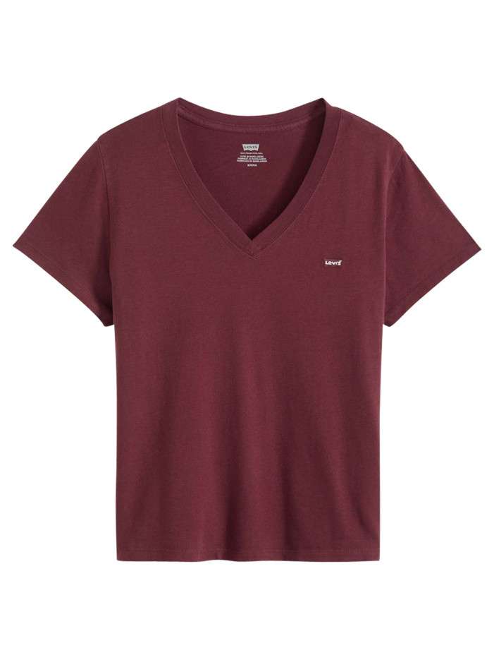 T-shirt en coton bordeaux...