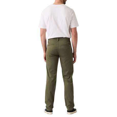 Pantalon chino kaki à coupe slim pourvu du patch de la marque - Image 4