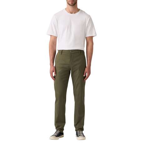 Pantalon chino kaki à coupe slim pourvu du patch de la marque - Image 6