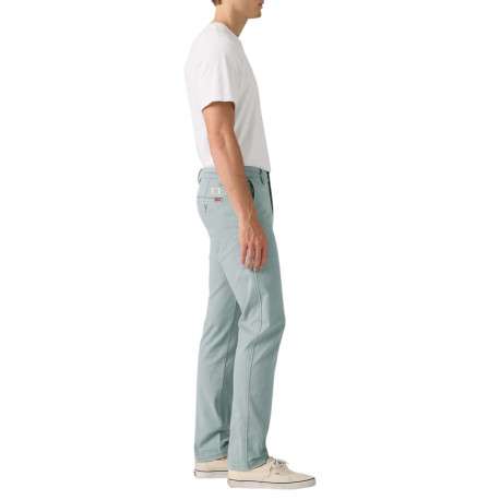 Pantalon chino en coton bleu clair pourvu du patch de la marque - Image 5