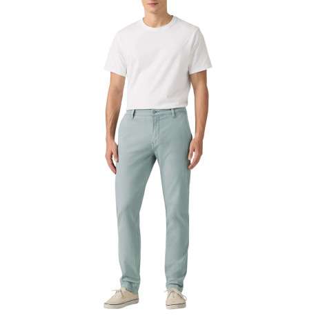 Pantalon chino en coton bleu clair pourvu du patch de la marque - Image 6