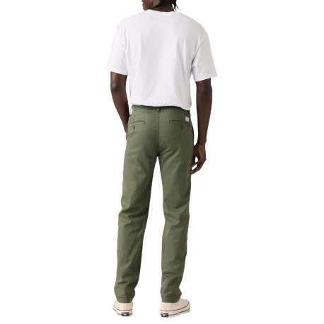 Pantalon chino kaki à coupe slim pourvu du patch de la marque - Image 4