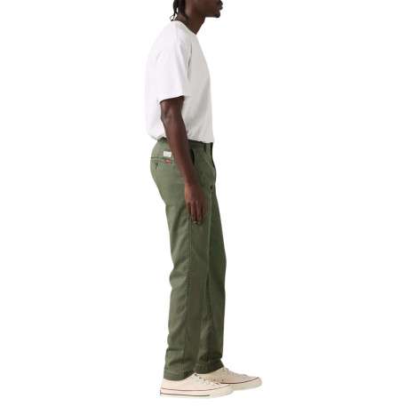 Pantalon chino kaki à coupe slim pourvu du patch de la marque - Image 5