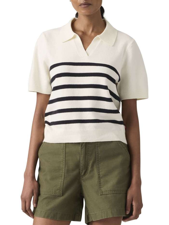 Pull blanc et noir à...