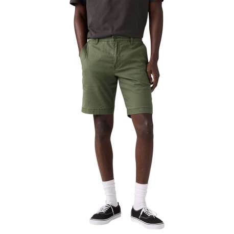 Short chino kaki à coupe droite pourvu du patch de la marque - Image 3