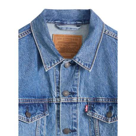 Veste en coton bleu à coupe ajustée pourvu d'un col à revers - Image 2