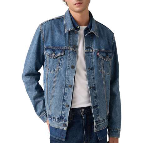 Veste en coton bleu à coupe ajustée pourvu d'un col à revers - Image 3