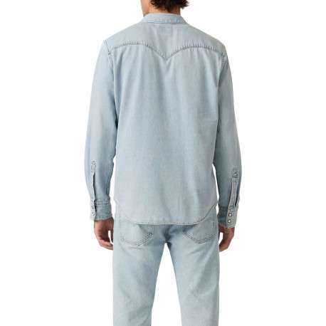 Chemise en coton stone à coupe droite pourvue d'un col à revers - Image 4