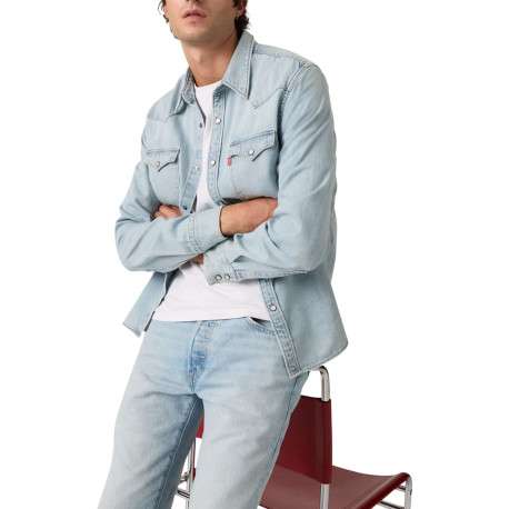 Chemise en coton stone à coupe droite pourvue d'un col à revers - Image 6