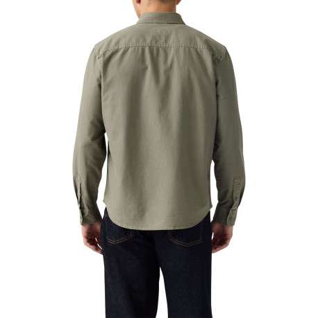 Chemise en coton kaki à coupe droite pourvue d'une col boutonné - Image 4